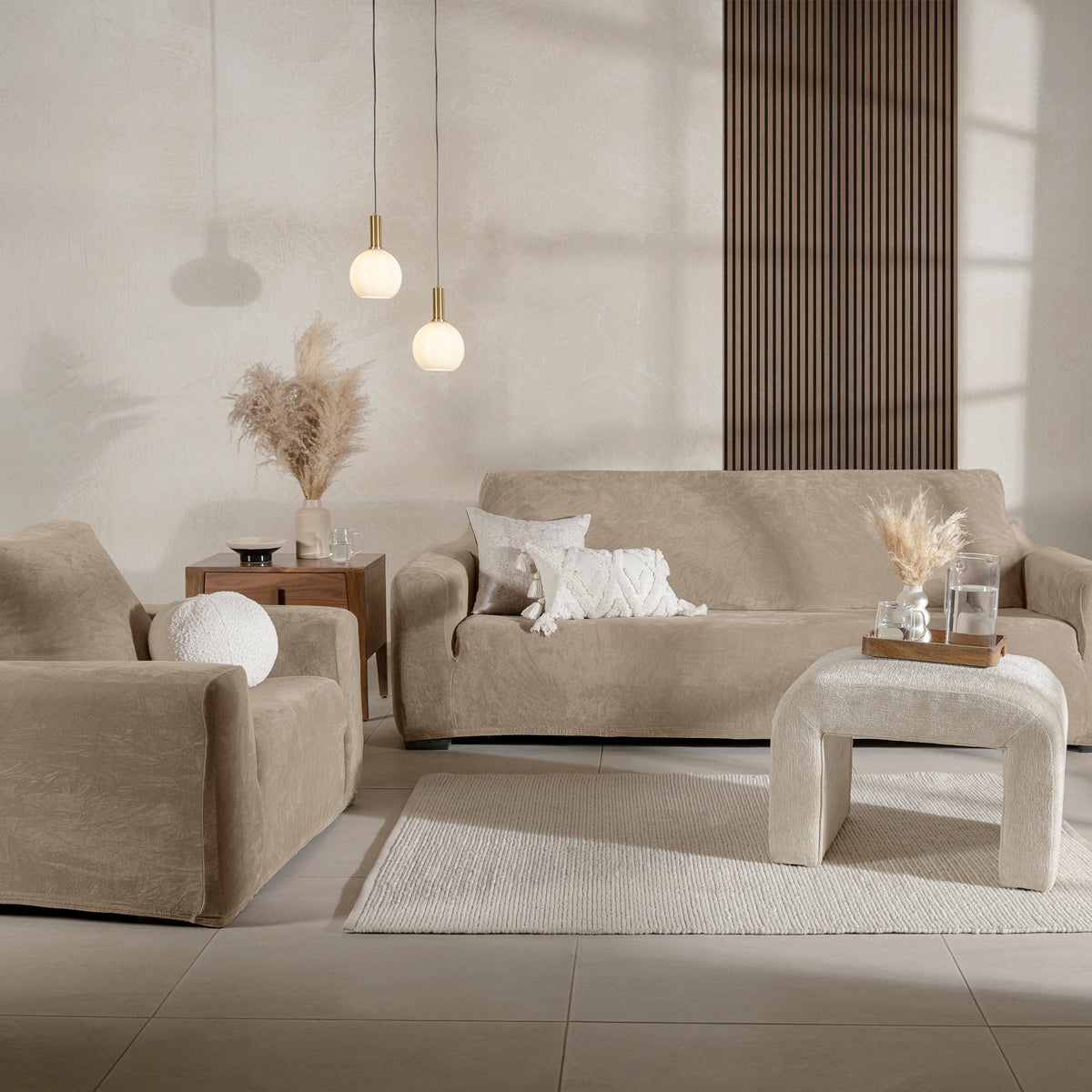 Funda De Sillón Niza Velvet Latte