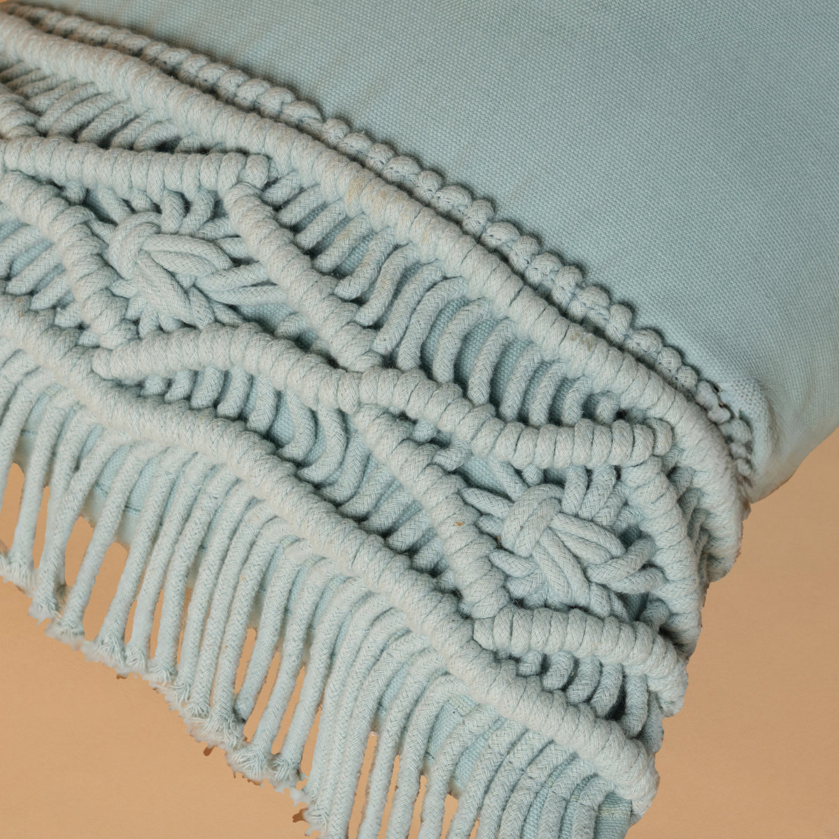 Funda De Cojín Macrame Aqua