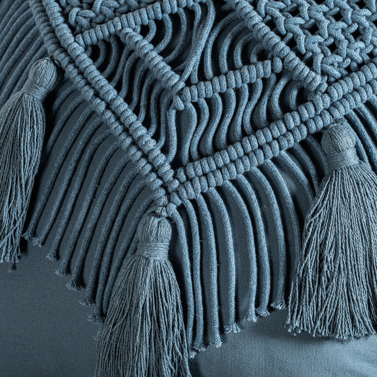 Funda De Cojín Macrame Indigo