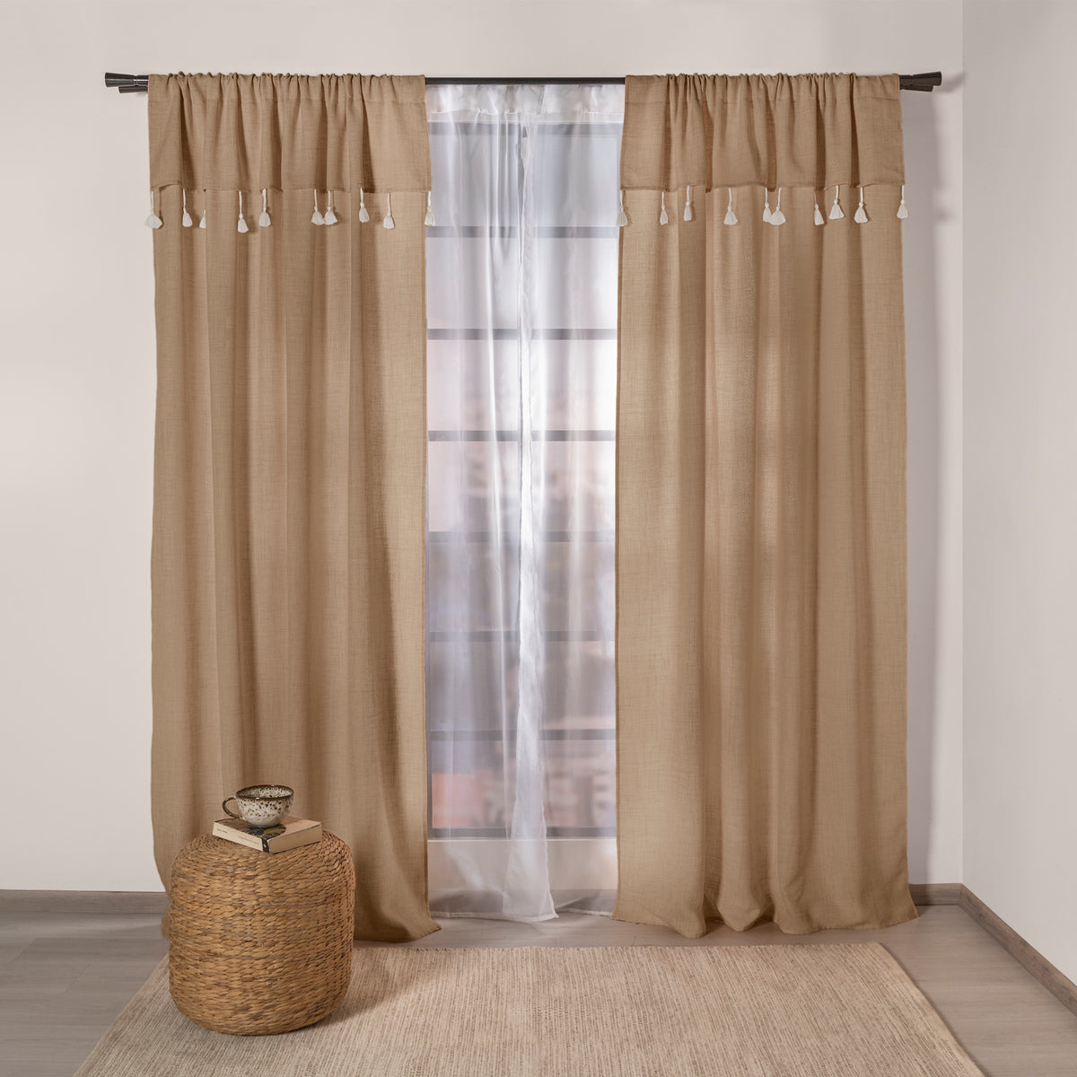 Cortinas Creta Latte