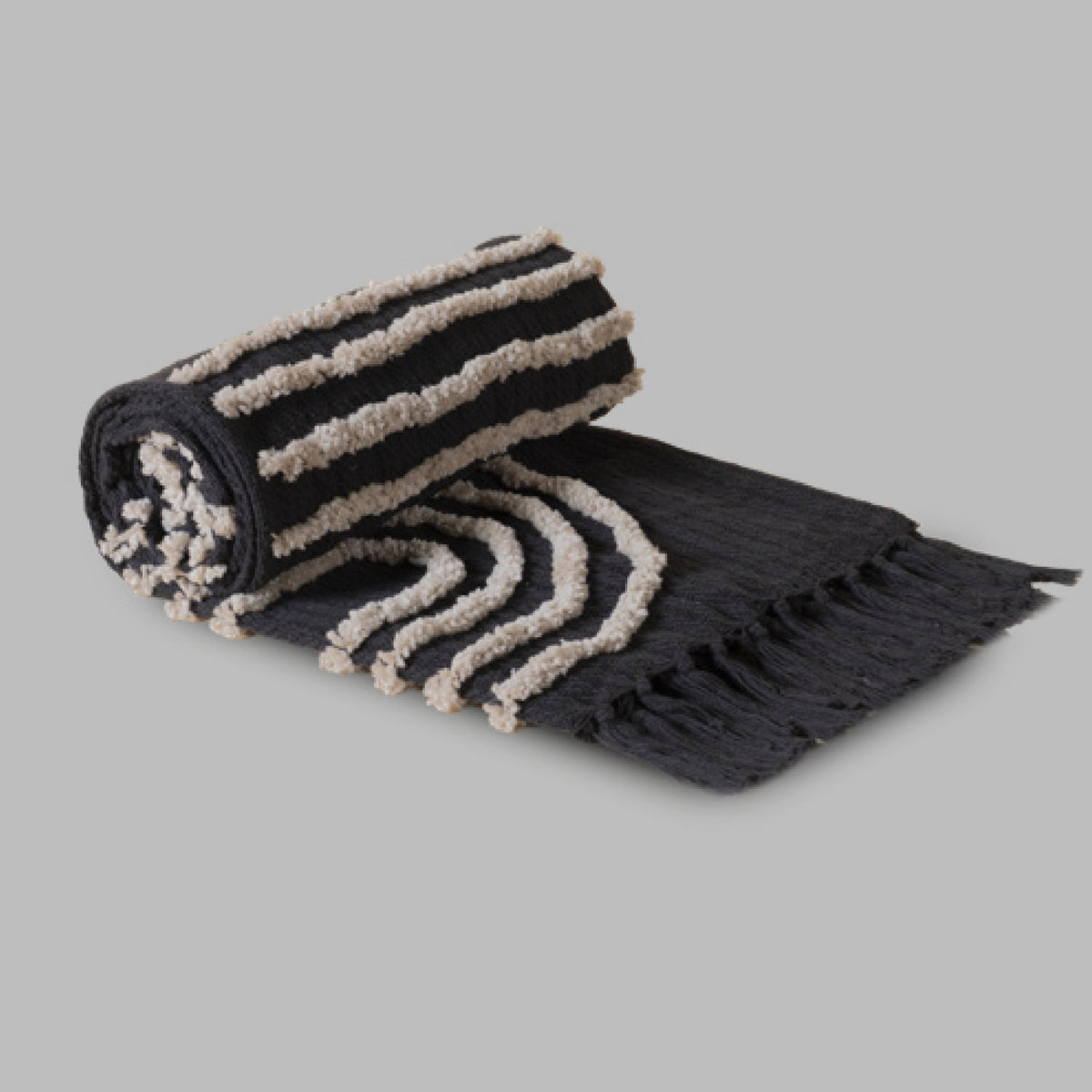 Cobertor Decorativo Mumbai Negro FRAZADA