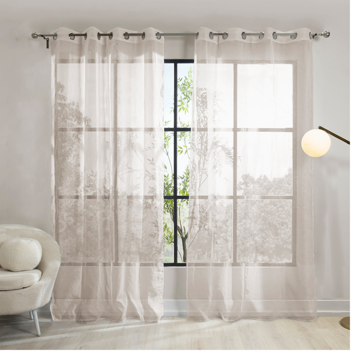 Cortinas Viena Argolla Beige LARGA